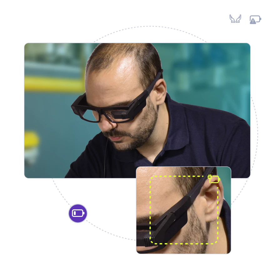 trabajador conectado con gafas inteligentes Iristick