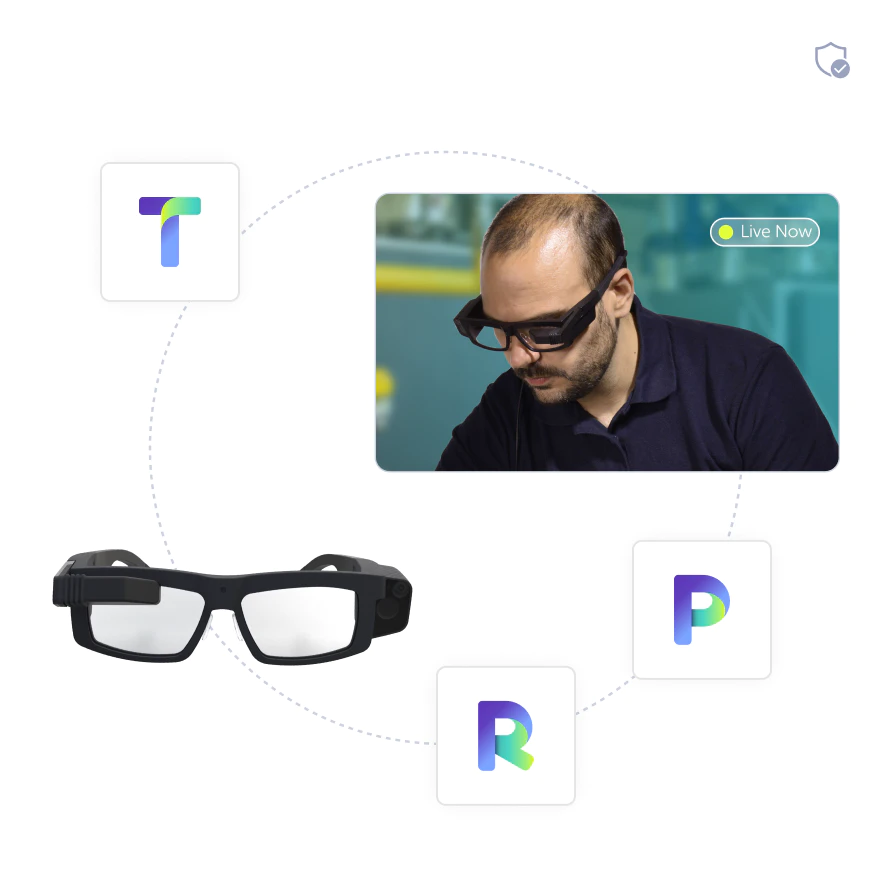 Gafas inteligentes Iristick funcionando con el software de asistencia remota Remote Eye